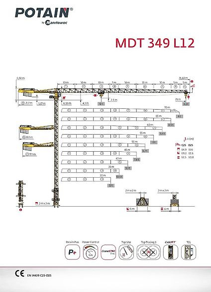 Potain MDT 349 L 12 - Башенный кран: фото 1 Potain MDT 349 L 12 - Башенный кран: фото 1