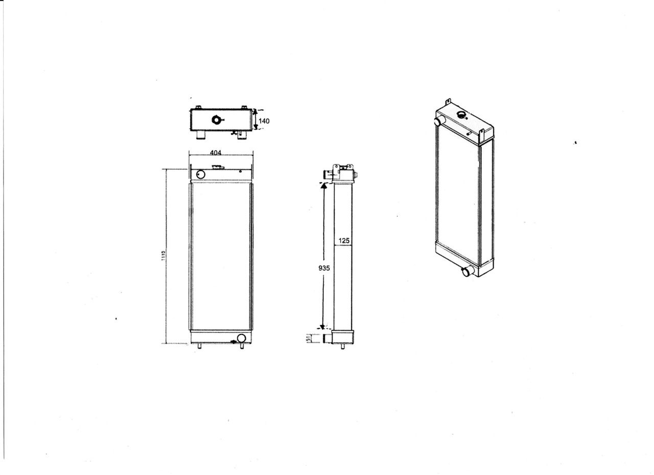 RADIATORE NEW HOLLAND E265C E305C LB05P00028S001 - Радиатор: фото 1 RADIATORE NEW HOLLAND E265C E305C LB05P00028S001 - Радиатор: фото 1