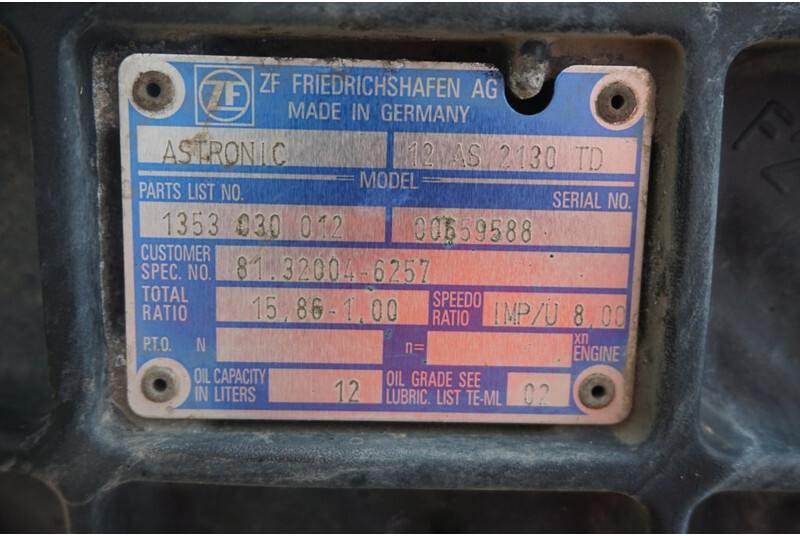 MAN 12AS2130DD 81.32004-6257 - Коробка передач для Грузовиков: фото 5 MAN 12AS2130DD 81.32004-6257 - Коробка передач для Грузовиков: фото 5