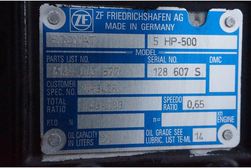 ZF 5 HP-500 - Коробка передач для Грузовиков: фото 5 ZF 5 HP-500 - Коробка передач для Грузовиков: фото 5