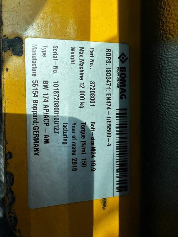 Дорожный каток BOMAG BW 174 AP-4F AM, Tandem Roller: фото 7