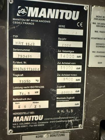 Manitou MRT 1542 M, Korb, Schaufel, Gabeln - Колёсный погрузчик: фото 4 Manitou MRT 1542 M, Korb, Schaufel, Gabeln - Колёсный погрузчик: фото 4