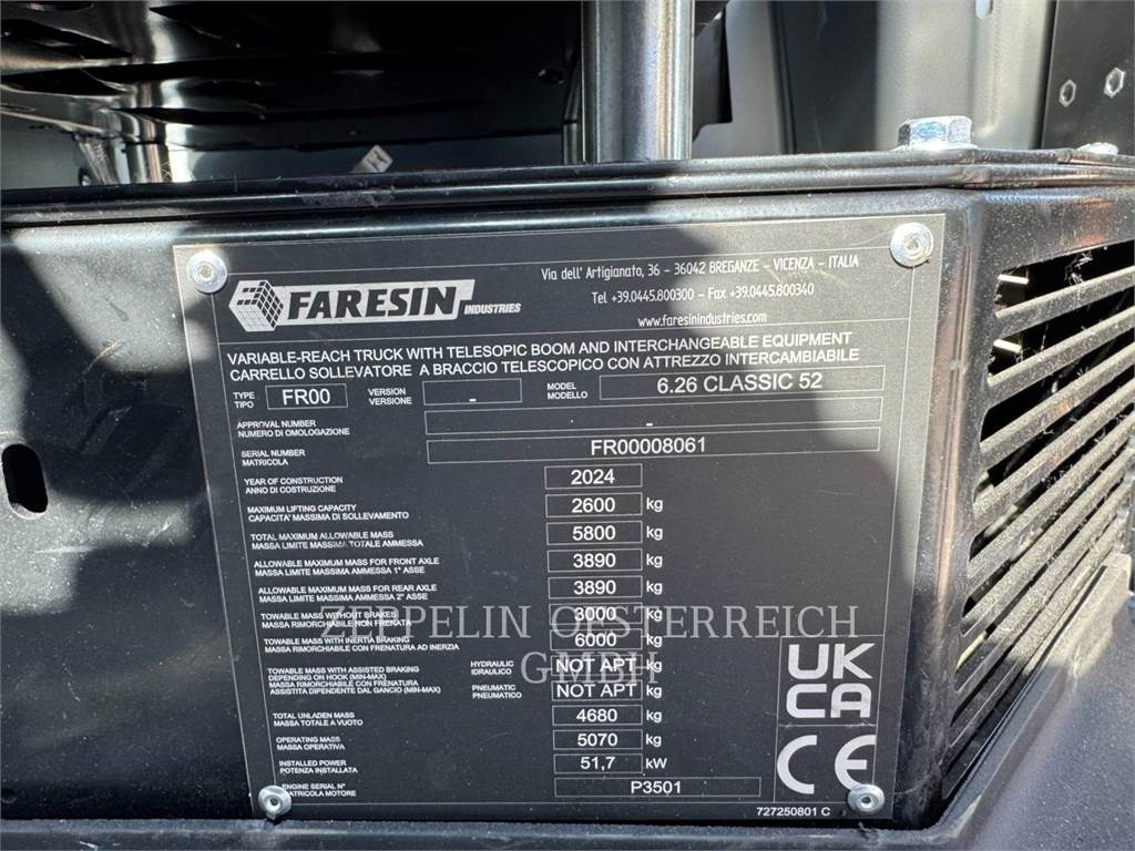 Faresin 6.26 CLASSIC 52 - Телескопический погрузчик: фото 5 Faresin 6.26 CLASSIC 52 - Телескопический погрузчик: фото 5