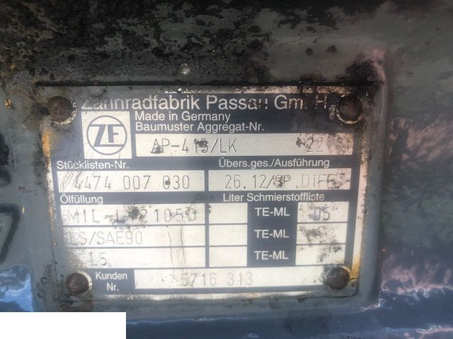 Бортовой редуктор для Сельскохозяйственной техники Most napędowy ZF AP-415/LK - Zwolnica Wkład Mostu: фото 8