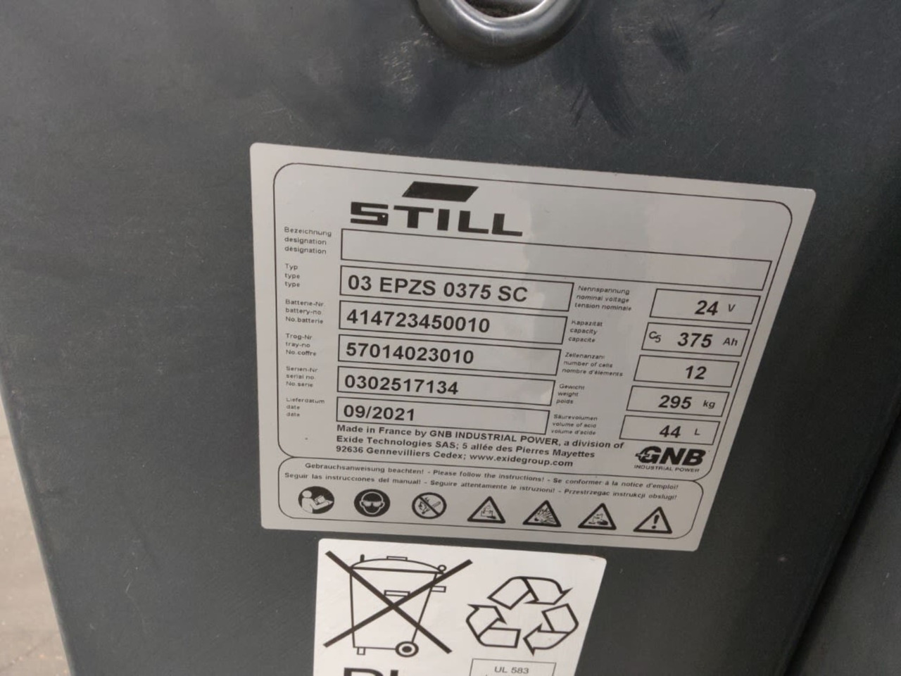 Battery Package - 5 Pcs. - Аккумулятор для Погрузочно-разгрузочной техники: фото 2 Battery Package - 5 Pcs. - Аккумулятор для Погрузочно-разгрузочной техники: фото 2