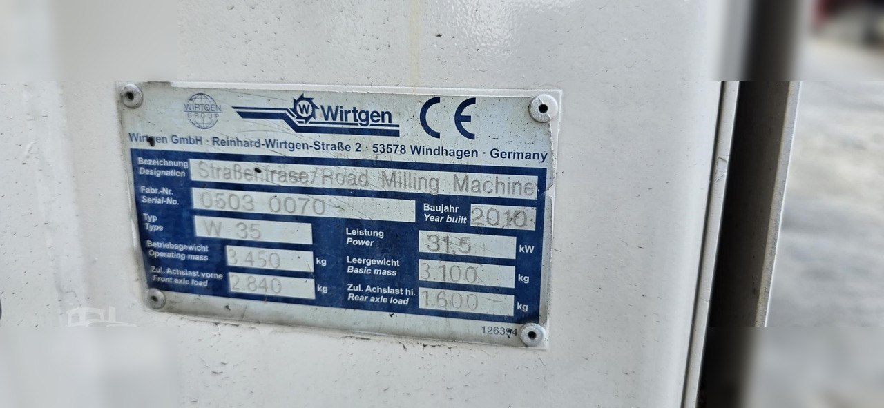 2010 WIRTGEN W35 - Дорожная фреза: фото 3 2010 WIRTGEN W35 - Дорожная фреза: фото 3
