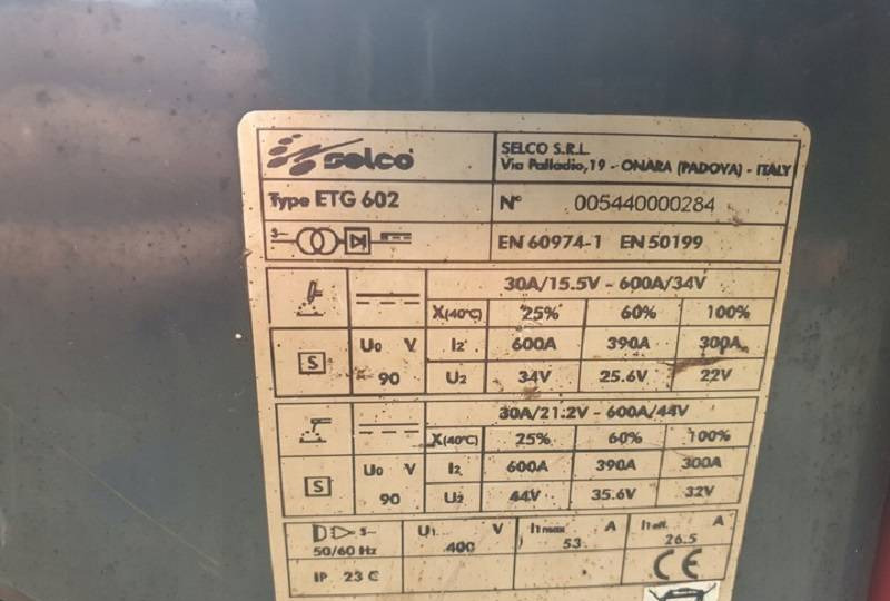 SELCO ETG 602, - Сварочное оборудование: фото 4 SELCO ETG 602, - Сварочное оборудование: фото 4