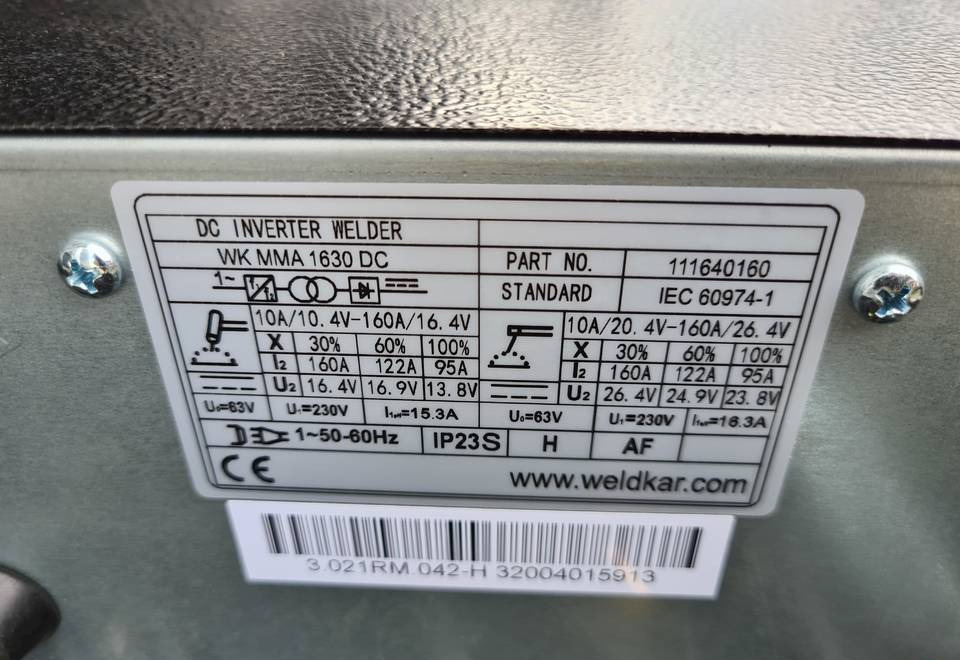SPAWARKA WELDKAR WK MMA 1630 160A - Сварочное оборудование: фото 5 SPAWARKA WELDKAR WK MMA 1630 160A - Сварочное оборудование: фото 5