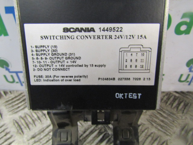 SCANIA P94 VOLTAGE CONVERTER P/NO 1449522 - Блок управления для Грузовиков: фото 2 SCANIA P94 VOLTAGE CONVERTER P/NO 1449522 - Блок управления для Грузовиков: фото 2