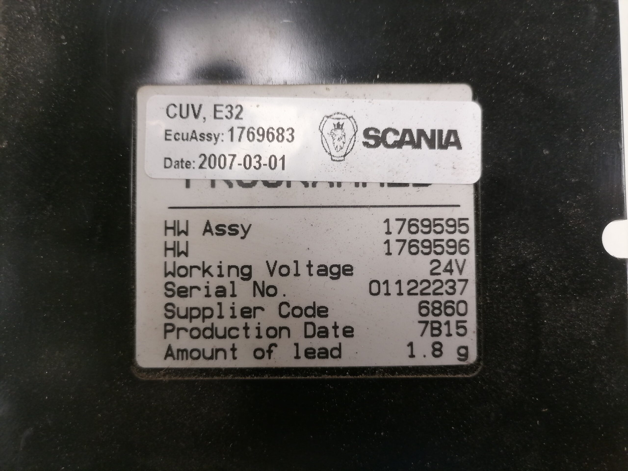 Scania Ecu, VIS 1769683 - Блок управления для Грузовиков: фото 4 Scania Ecu, VIS 1769683 - Блок управления для Грузовиков: фото 4