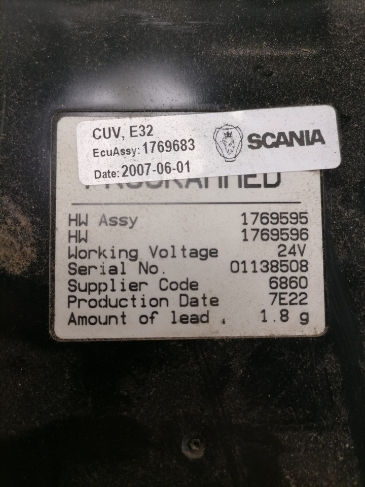 Scania Ecu, VIS 1769683 - Блок управления для Грузовиков: фото 5 Scania Ecu, VIS 1769683 - Блок управления для Грузовиков: фото 5