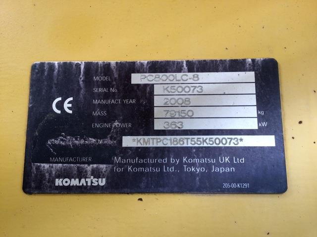 Komatsu PC800LC-8 - Гусеничный экскаватор: фото 5 Komatsu PC800LC-8 - Гусеничный экскаватор: фото 5