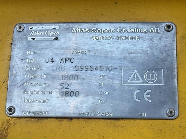 Atlas Copco Diamec U4 - Буровая машина: фото 5 Atlas Copco Diamec U4 - Буровая машина: фото 5