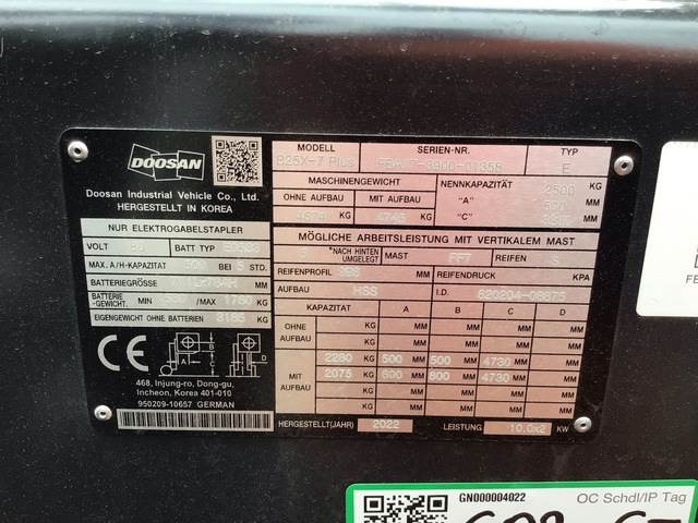 Doosan B25X-7 PLUS - Электропогрузчик: фото 5 Doosan B25X-7 PLUS - Электропогрузчик: фото 5