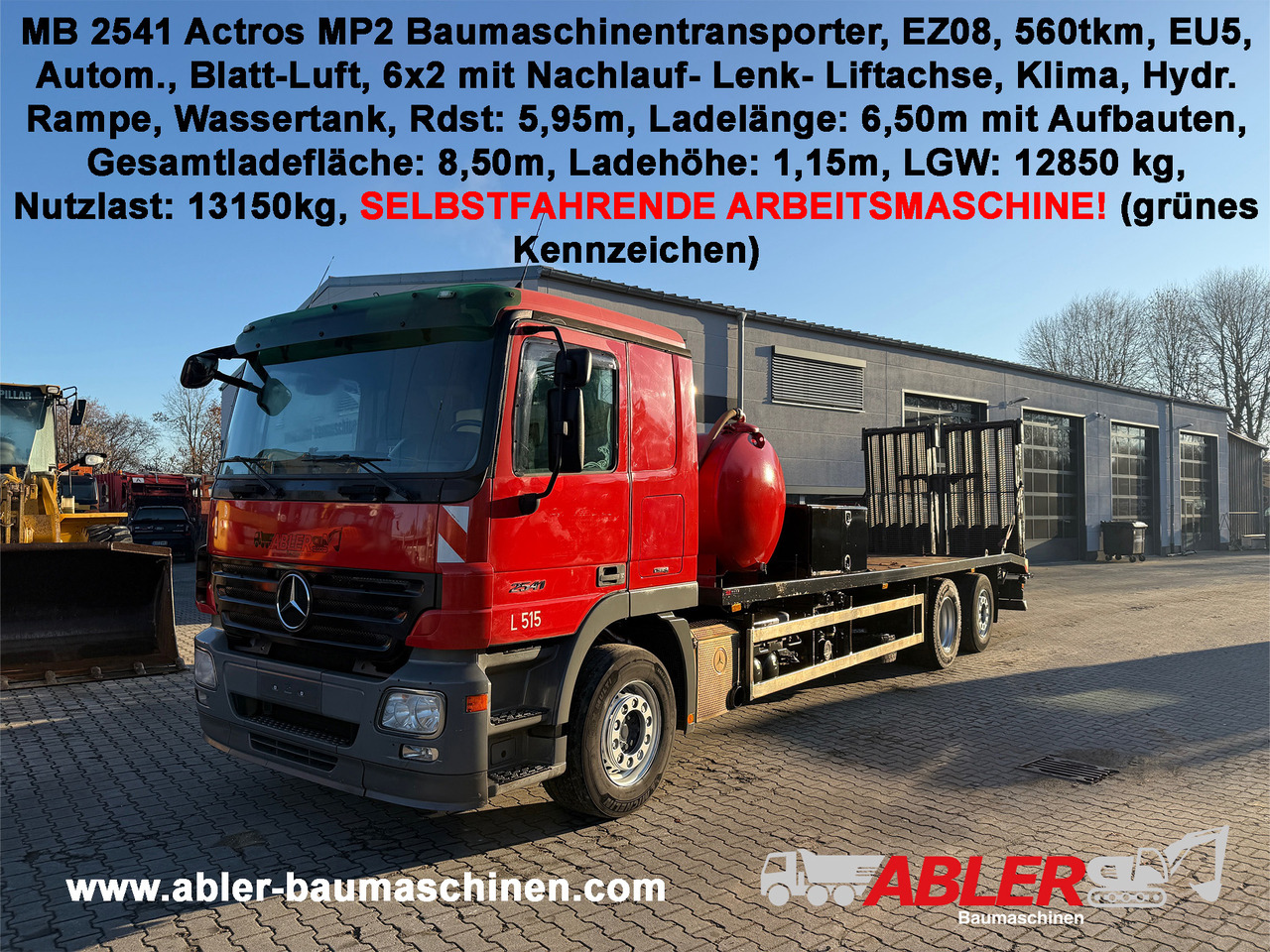 Mercedes-Benz 2541 Actros Baumaschinentransporter - Автовоз: фото 1 Mercedes-Benz 2541 Actros Baumaschinentransporter - Автовоз: фото 1