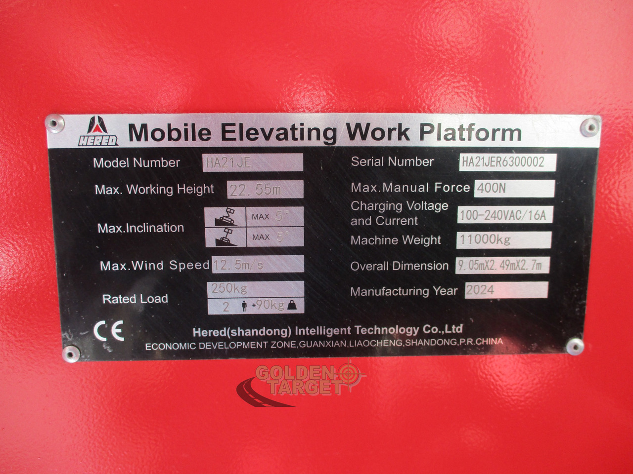 Новый Коленчатый подъемник Hered HA21JE Electric Articulating Boom Lift: фото 14