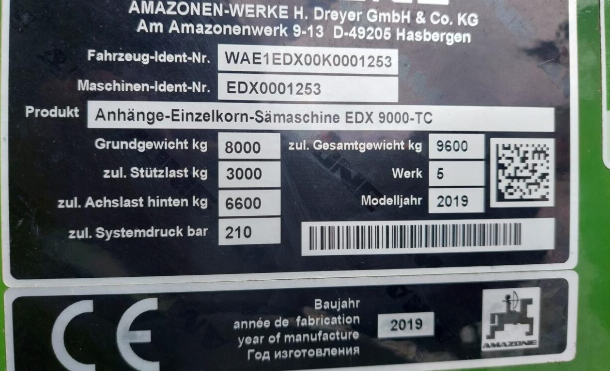 Сеялка точного высева Amazone EDX 9000-TC MED GPS: фото 15