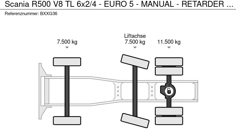 Тягач Scania R500 V8 TL 6x2/4 - EURO 5 - MANUAL - RETARDER - LEATHER SEATS - 2 x FUEL TANKS - XENON -: фото 7