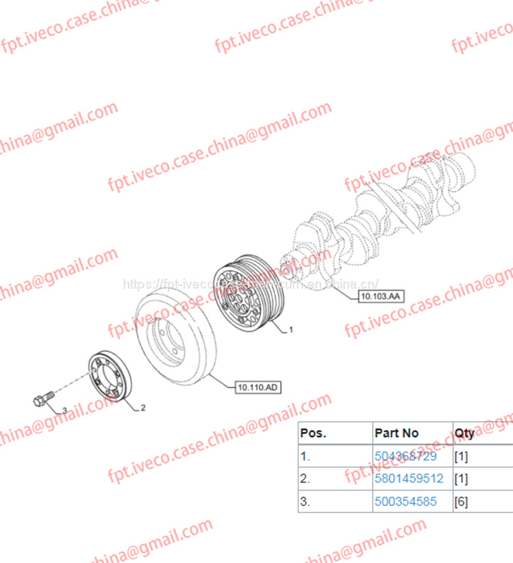 FPT IVECO CASE Cursor9 F2CFE614A*B041/F2CGE614F*V004 5802431166 Crankshaft Pulley504368729 - Коленчатый вал для Грузовиков: фото 3 FPT IVECO CASE Cursor9 F2CFE614A*B041/F2CGE614F*V004 5802431166 Crankshaft Pulley504368729 - Коленчатый вал для Грузовиков: фото 3