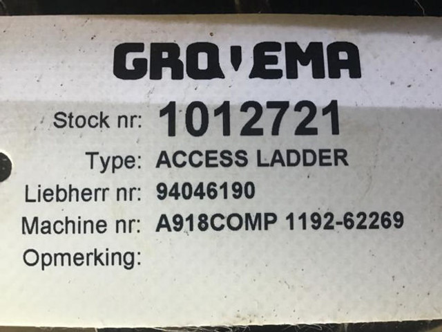 Liebherr Access Ladder - Кабина и интерьер: фото 3 Liebherr Access Ladder - Кабина и интерьер: фото 3