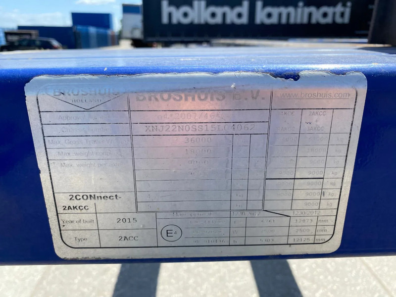 Полуприцеп-контейнеровоз/ Сменный кузов Broshuis 2Connect 2AKCC / 4 Axles / 3x Steering Axle / 2x Lift Axle: фото 9