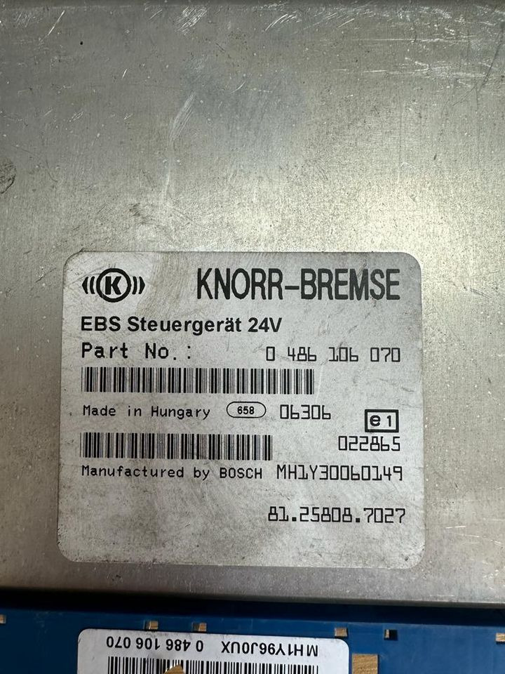 MAN KNORR BREMSE EBS Steuergerät 81.25808.7027 - Блок управления для Грузовиков: фото 1 MAN KNORR BREMSE EBS Steuergerät 81.25808.7027 - Блок управления для Грузовиков: фото 1