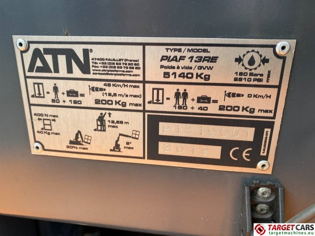 Вертикальный мачтовый подъемник ATN Piaf 13RE Electric Vertical Mast Work Lift 1265cm: фото 10
