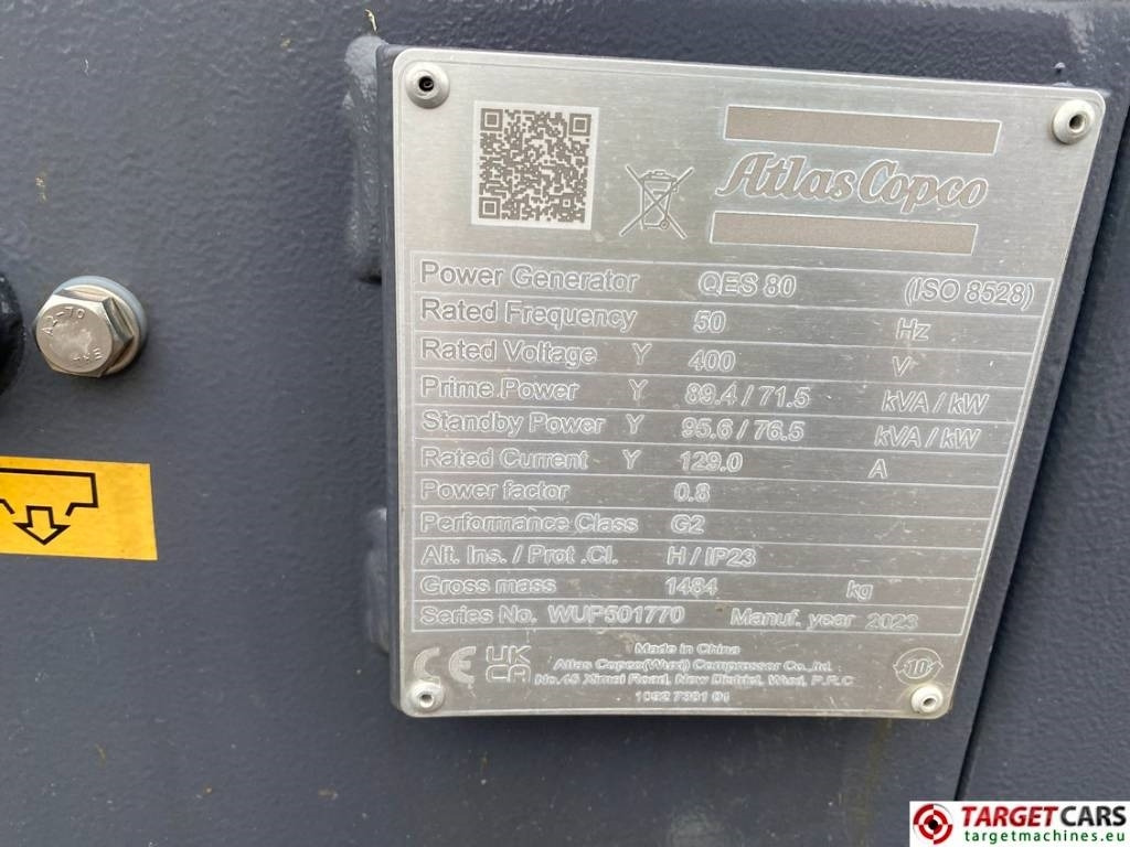 Новый Электрогенератор Atlas Copco QES80 Diesel 90KVA Generator 400/230V New Unused: фото 11