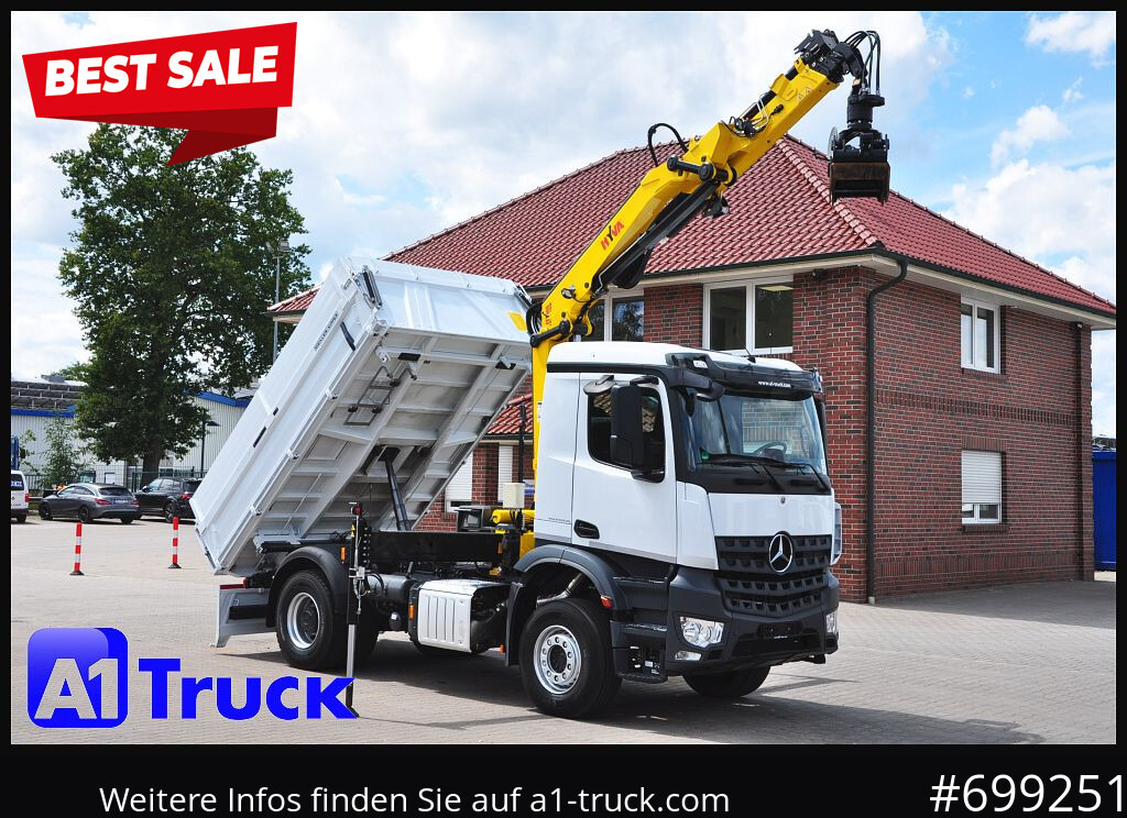 MERCEDES-BENZ Arocs 1840, Kipper + Kran,Funk Navi, - Автоманипулятор, Самосвал: фото 1 MERCEDES-BENZ Arocs 1840, Kipper + Kran,Funk Navi, - Автоманипулятор, Самосвал: фото 1