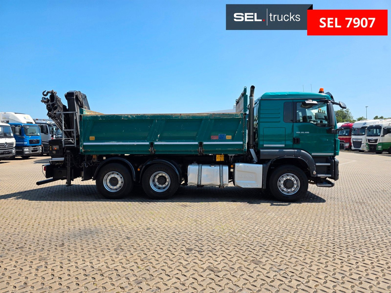 Самосвал, Автоманипулятор MAN TGS 28.480 6X4H-4 BL /HIAB /Fernbed. / Lenkachse: фото 6