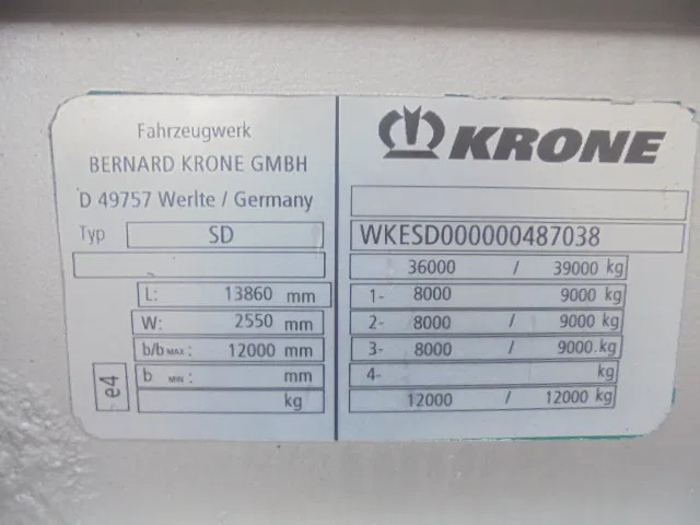 Krone SD - Тентованный полуприцеп: фото 3 Krone SD - Тентованный полуприцеп: фото 3