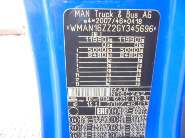 Грузовик с закрытым кузовом MAN TGM 12.250 NL TRUCK: фото 14