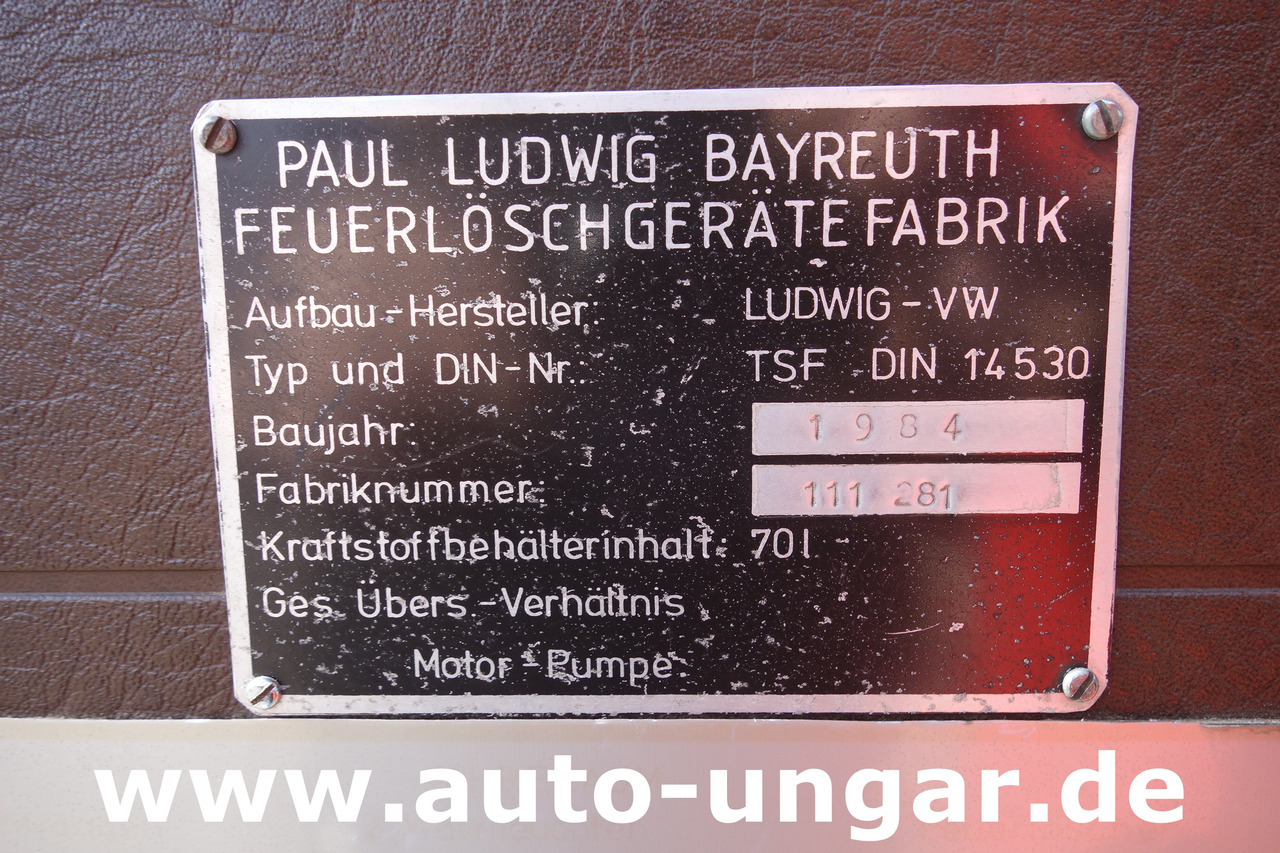 Легковой фургон VOLKSWAGEN VW LT 31 Typ 281 TSF Tragkraftspritzenfahrzeug Feuerwehr: фото 19