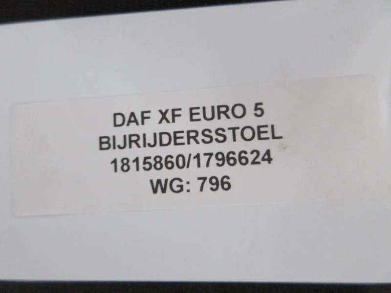 DAF 1815860 // 1796624 STOEL DAF XF CF EURO 5 MODEL 2012 - Сиденье для Грузовиков: фото 5 DAF 1815860 // 1796624 STOEL DAF XF CF EURO 5 MODEL 2012 - Сиденье для Грузовиков: фото 5