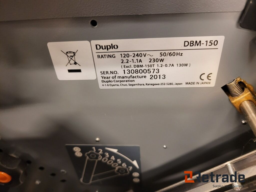 Häftesmaskin vikning falsning helautomatisk Duplo DBM-150 - Промышленное оборудование: фото 4 Häftesmaskin vikning falsning helautomatisk Duplo DBM-150 - Промышленное оборудование: фото 4