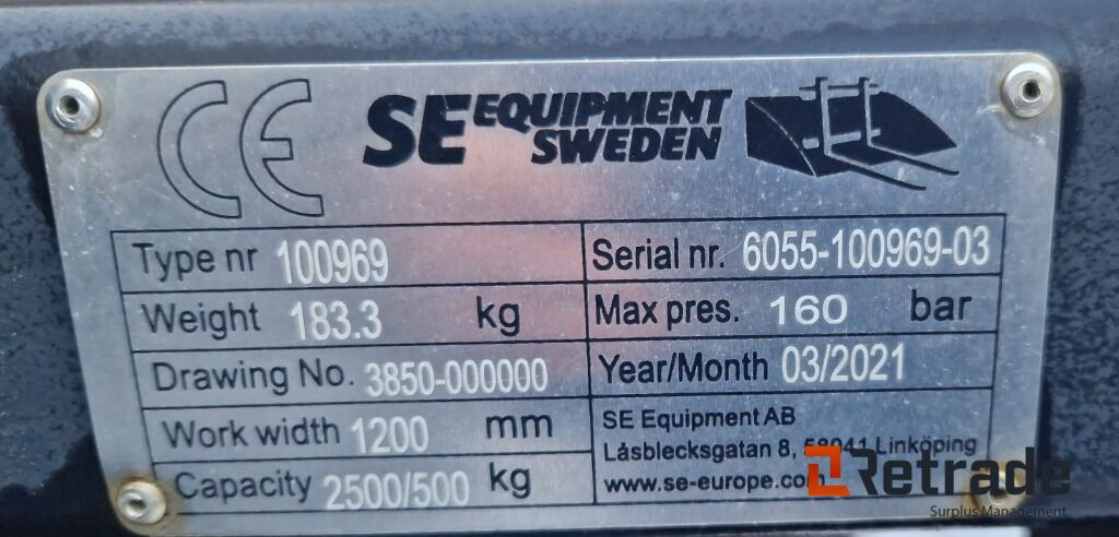 Planeringskuffe med snøkarmer – SE Equipment 120 cm (2021) - Строительная техника: фото 4 Planeringskuffe med snøkarmer – SE Equipment 120 cm (2021) - Строительная техника: фото 4
