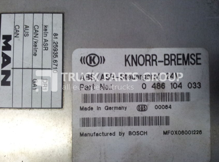 MAN L2000, ASR - CI12 EBS, ABS control unit, 81259356710, 0486104033 control unit - Блок управления для Грузовиков: фото 2 MAN L2000, ASR - CI12 EBS, ABS control unit, 81259356710, 0486104033 control unit - Блок управления для Грузовиков: фото 2