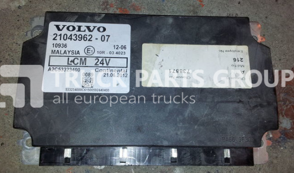 VOLVO FH13, FM13, EURO4 ,EURO5, LCM lightning control unit 21043962, 2 control unit - Блок управления для Грузовиков: фото 1 VOLVO FH13, FM13, EURO4 ,EURO5, LCM lightning control unit 21043962, 2 control unit - Блок управления для Грузовиков: фото 1