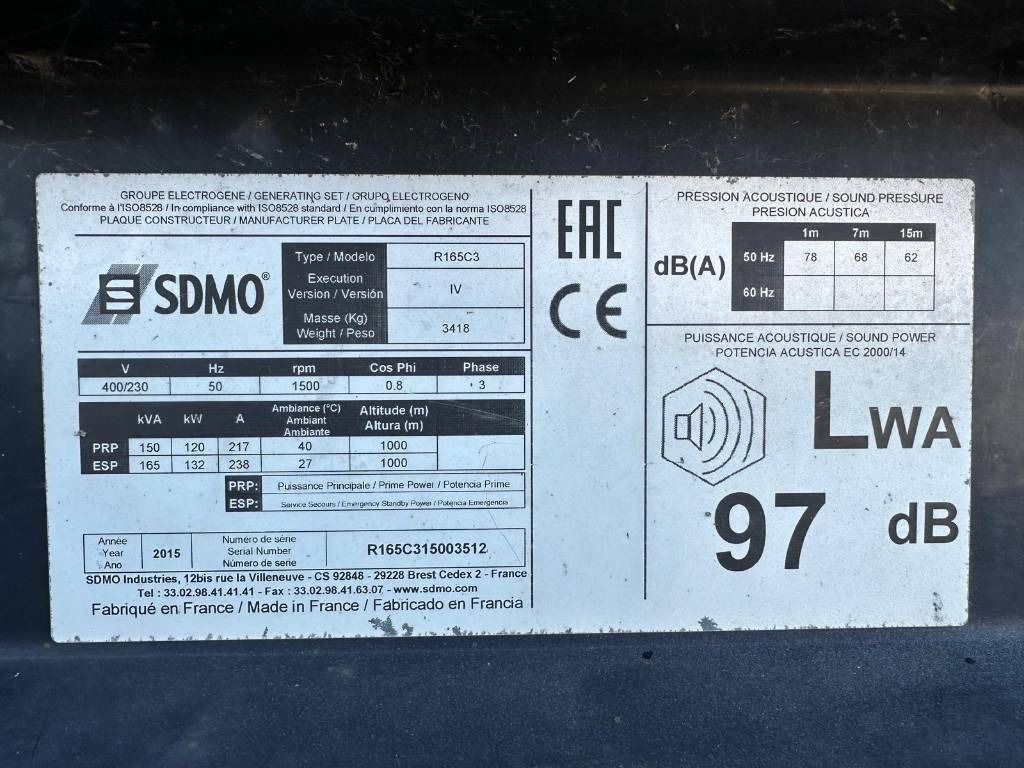Электрогенератор Sdmo R165 C3: фото 8 Электрогенератор Sdmo R165 C3: фото 8