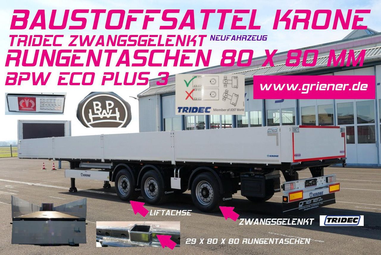 Krone SDP 27/BAUSTOFF/TRIDEC/BPW/RUNGENTASCHEN LIFT Krone SDP 27/BAUSTOFF/TRIDEC/BPW/RUNGENTASCHEN LIFT - Полуприцеп бортовой/ Платформа: фото 1 Krone SDP 27/BAUSTOFF/TRIDEC/BPW/RUNGENTASCHEN LIFT Krone SDP 27/BAUSTOFF/TRIDEC/BPW/RUNGENTASCHEN LIFT - Полуприцеп бортовой/ Платформа: фото 1