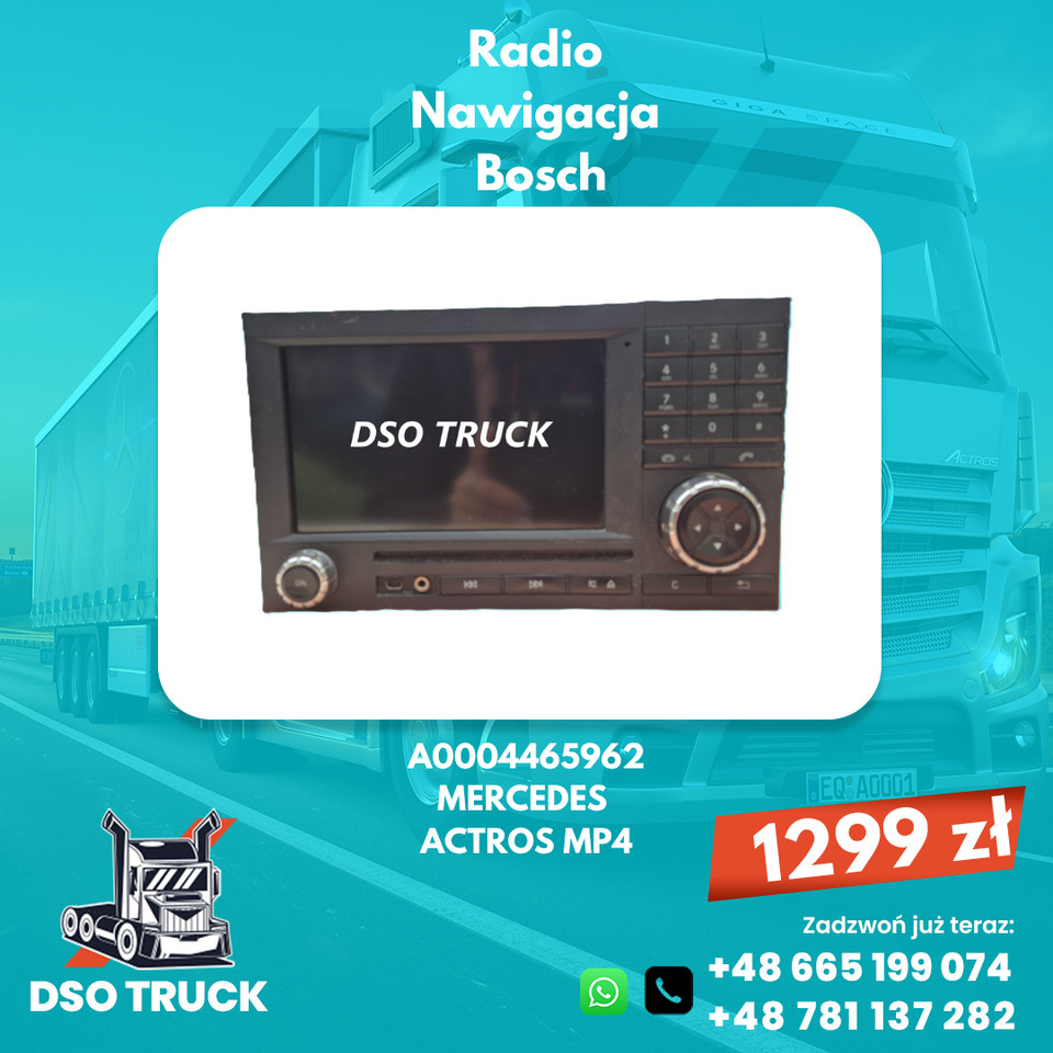 Radio Nawigacja Bosch Mercedes Actros MP4 A0004468262 A0004466962 A0004465962 A0  - Запчасти: фото 2 Radio Nawigacja Bosch Mercedes Actros MP4 A0004468262 A0004466962 A0004465962 A0  - Запчасти: фото 2
