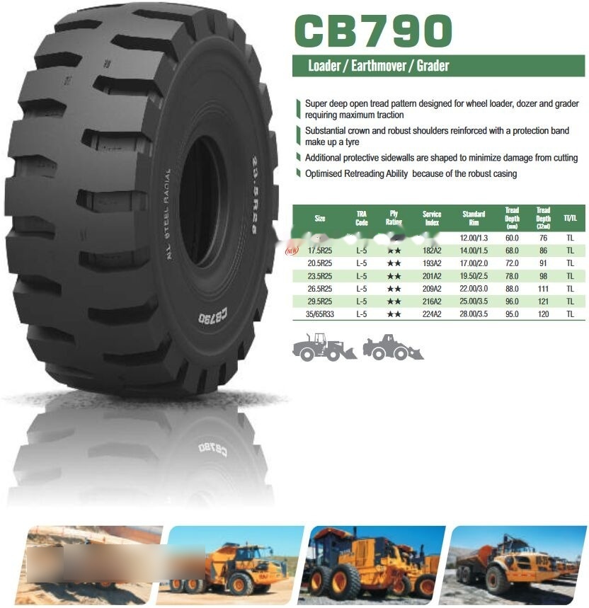 WestLake 17.5R25 CB790 L-5 182A2 - Шина для Экскаваторов-погрузчиков: фото 2 WestLake 17.5R25 CB790 L-5 182A2 - Шина для Экскаваторов-погрузчиков: фото 2