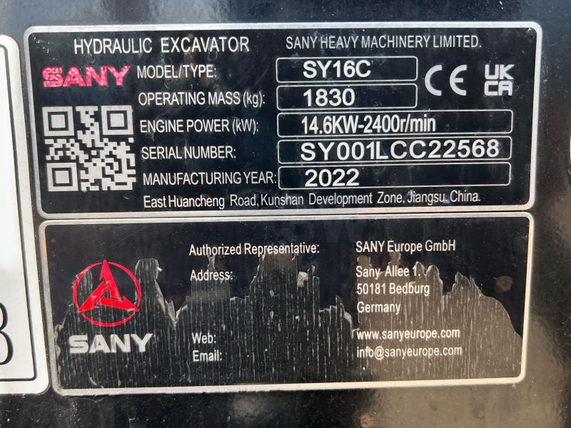Sany SY16C MINIPELLE 1t8 Etat Neuf в лизинг Sany SY16C MINIPELLE 1t8 Etat Neuf: фото 11