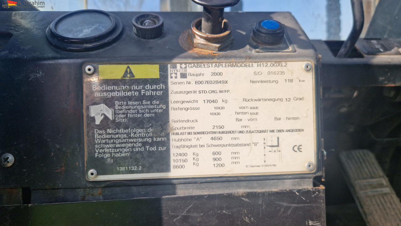 Hyster H 12.00 XL2 12t Stapler Hubkraft | Top Zustand - Дизельный погрузчик: фото 3 Hyster H 12.00 XL2 12t Stapler Hubkraft | Top Zustand - Дизельный погрузчик: фото 3