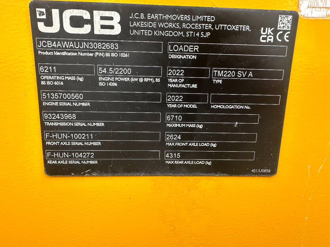 Телескопический фронтальный погрузчик JCB TM220 SV A: фото 17 Телескопический фронтальный погрузчик JCB TM220 SV A: фото 17