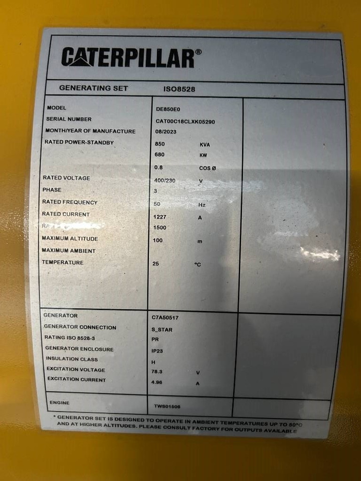 Новый Электрогенератор CAT DE850E0 - C18 - 850 kVA Generator - DPX-18032: фото 6