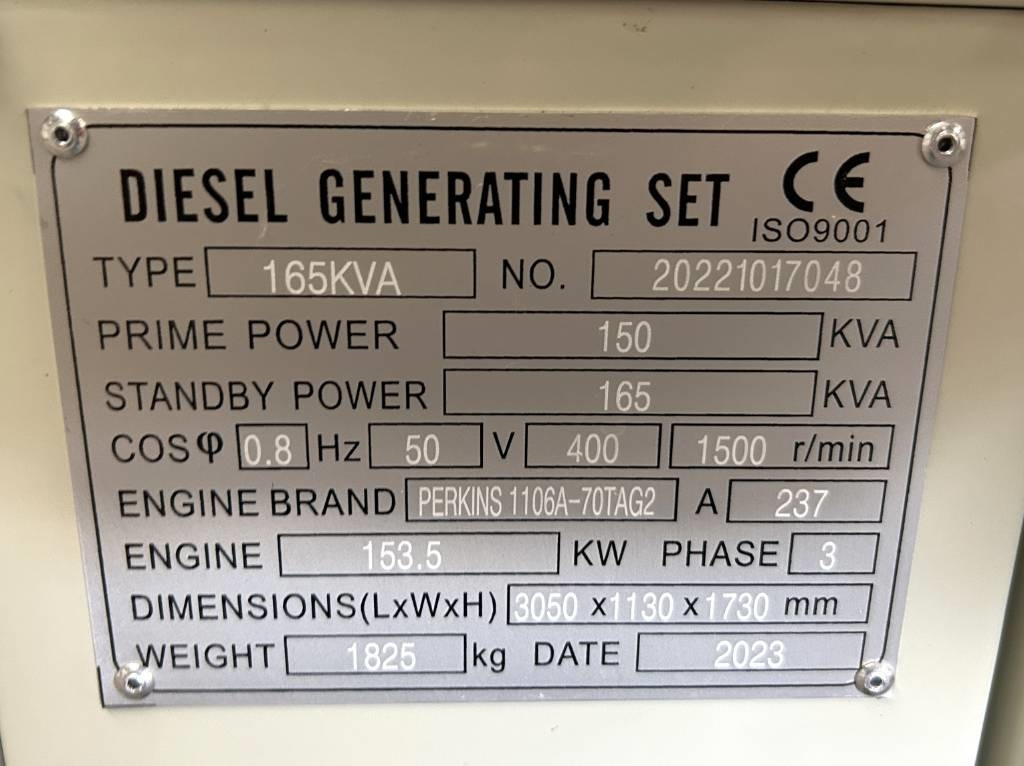 Perkins 1106A-70TA - 165 kVA Generator - DPX-19808 - Электрогенератор: фото 5 Perkins 1106A-70TA - 165 kVA Generator - DPX-19808 - Электрогенератор: фото 5
