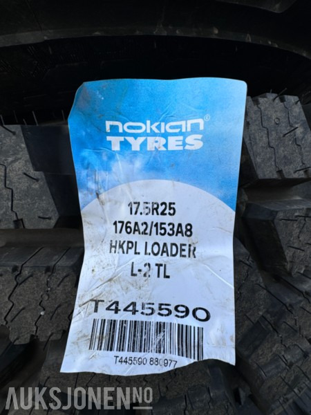 2023 Nokian Vinterdekk til hjullaster - 4 stk - Seipet - 17.5R25 med felg - Ubrukt - Навесное оборудование для Строительной техники: фото 5 2023 Nokian Vinterdekk til hjullaster - 4 stk - Seipet - 17.5R25 med felg - Ubrukt - Навесное оборудование для Строительной техники: фото 5