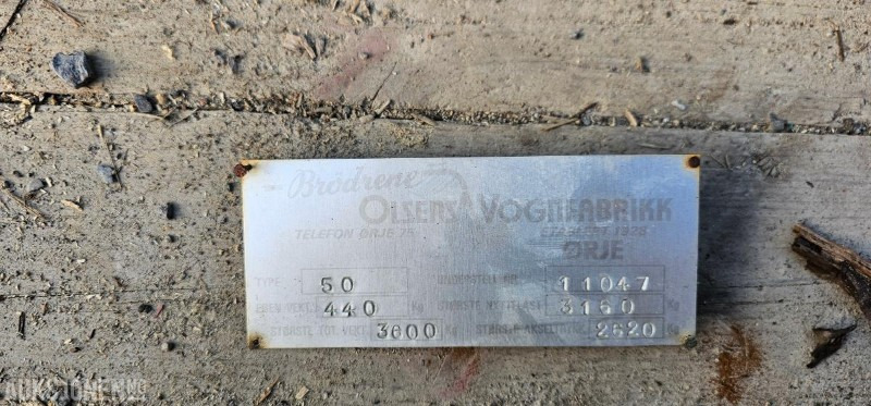 Olsen vognfabrikk Type 50 3600kg traktorhenger med tipp - Сельскохозяйственный прицеп-самосвал: фото 4 Olsen vognfabrikk Type 50 3600kg traktorhenger med tipp - Сельскохозяйственный прицеп-самосвал: фото 4