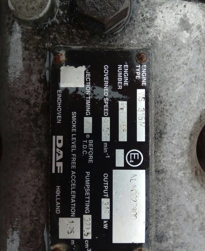 DAF ATI WS315M DAF 95 - Двигатель для Грузовиков: фото 4 DAF ATI WS315M DAF 95 - Двигатель для Грузовиков: фото 4